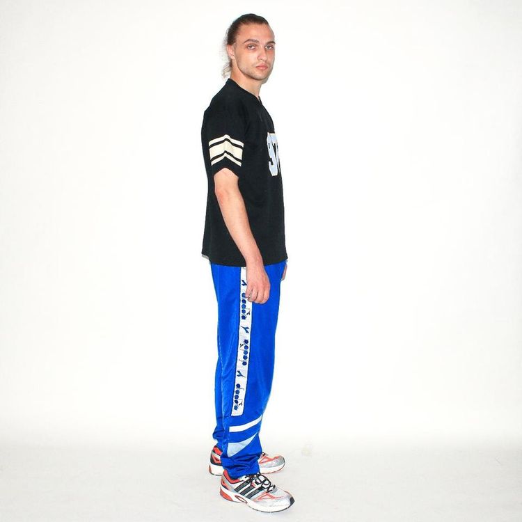 Vintage 90s striped jersey t-shirt in black 5