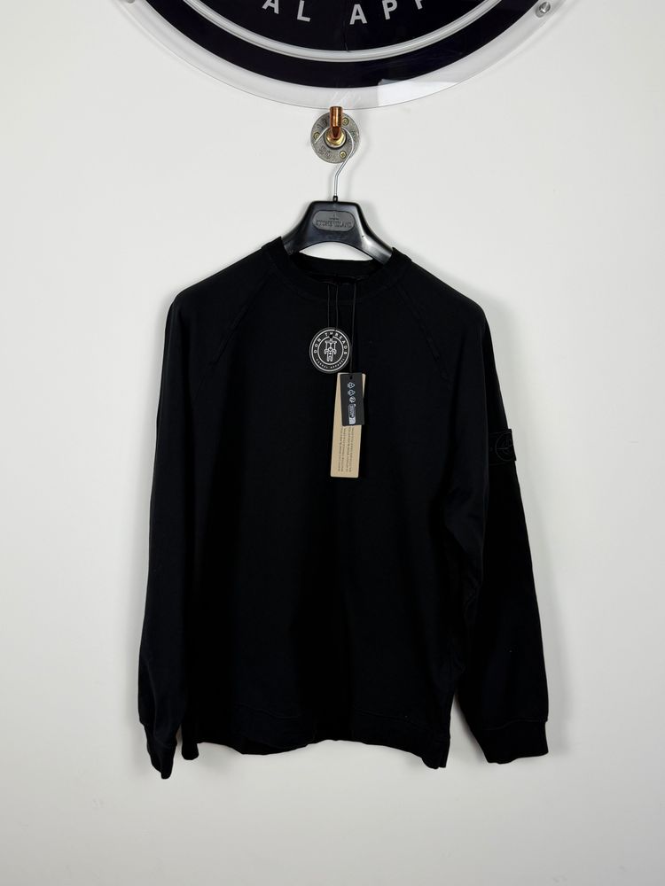 Stone Island Black Cotton Stretch Fleece Ghost Project Crewneck image 4