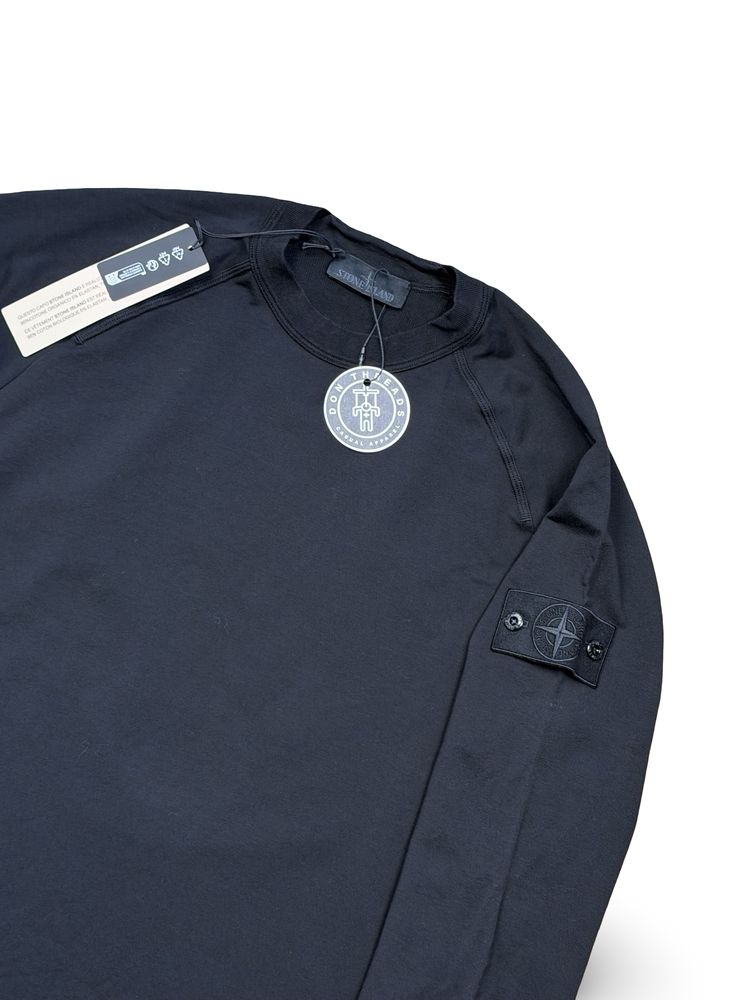 Stone Island Black Cotton Stretch Fleece Ghost Project Crewneck image 3