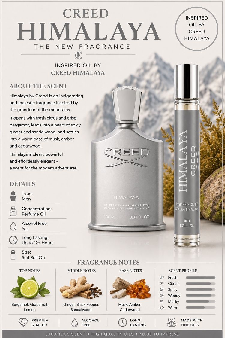 5 MLS oil perfume inspired by Creed Himalaya Perfume Oil