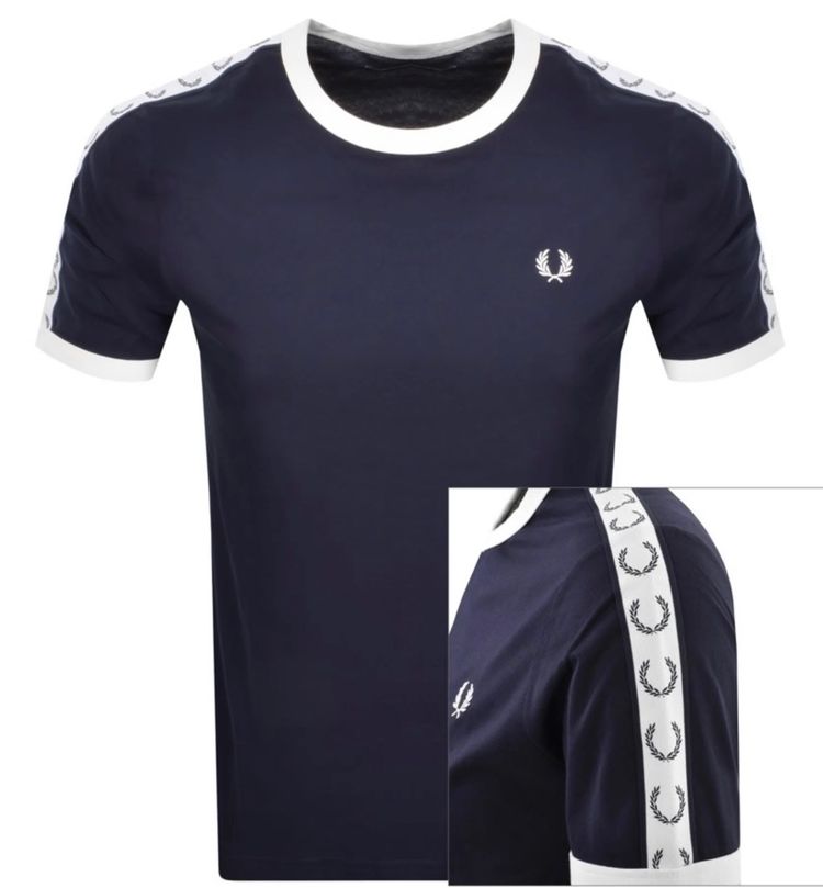 Fred Perry Taped Ringer T Shirt - Navy