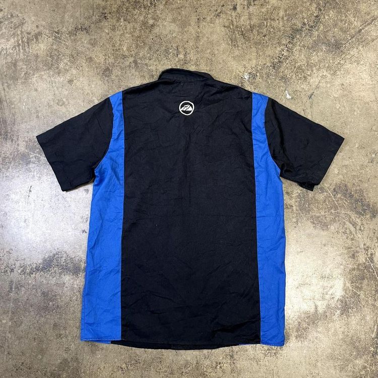 Dickies Work Shirt Workwear Mechanic Button Down Top, Black Blue, Mens Large image 2