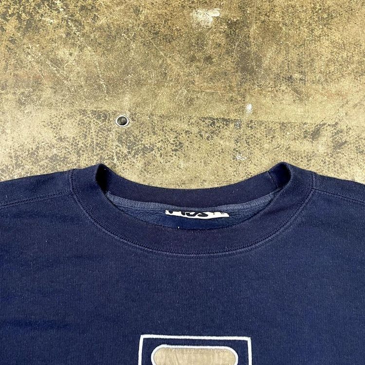 Fila Sweatshirt Vintage Y2K USA Spellout Sweater, Navy Blue, Mens 2XL 4