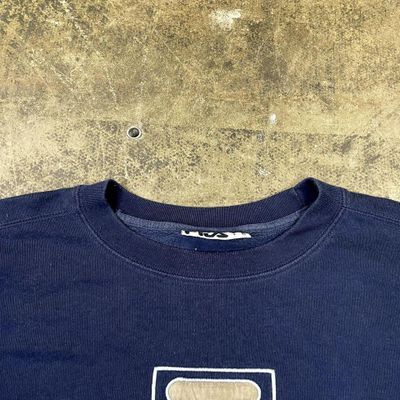 Fila Sweatshirt Vintage Y2K USA Spellout Sweater, Navy Blue, Mens 2XL 4