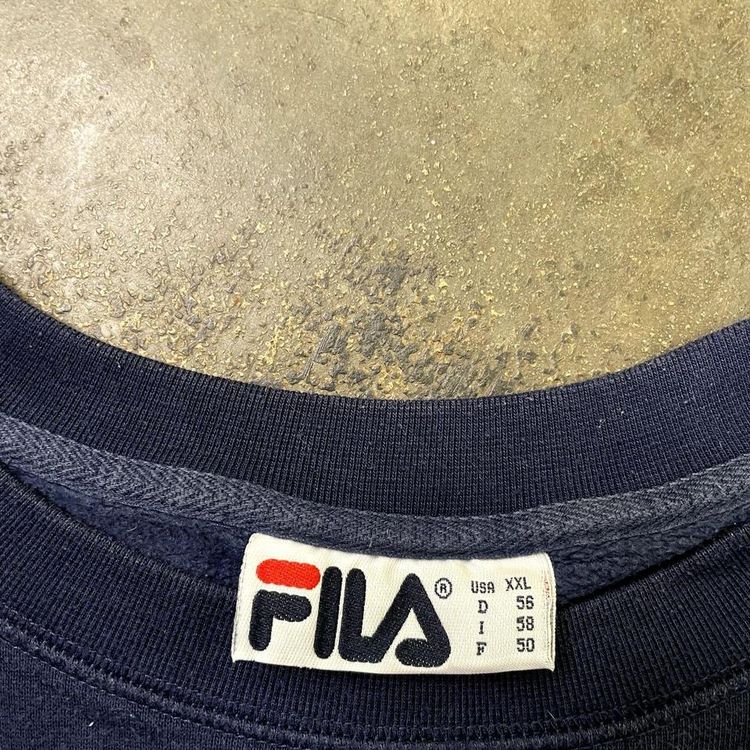 Fila Sweatshirt Vintage Y2K USA Spellout Sweater, Navy Blue, Mens 2XL 5