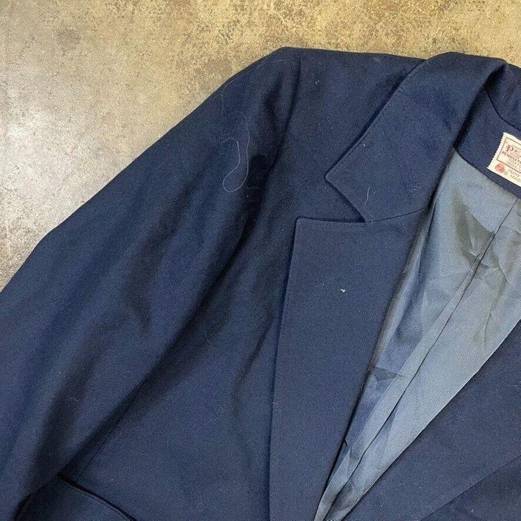 Pendleton Blazer Jacket Wool 90s USA Vintage Sports Coat, Navy, Womens Medium 4