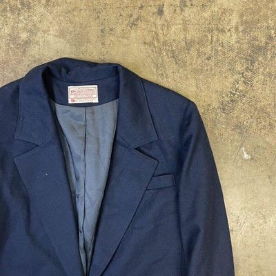 Pendleton Blazer Jacket Wool 90s USA Vintage Sports Coat, Navy, Womens Medium 2