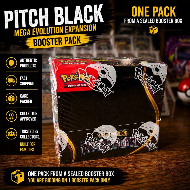 Pokemon 3 x Pokemon Pitch Black Mega Evolution Expansion Booster Pack product image