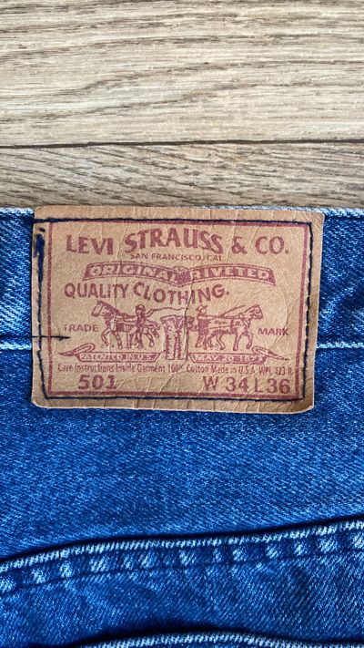 Levi’s 501 Men’s Blue Jeans W34 L36 Straight Leg Button Fly 100% Cotton 4