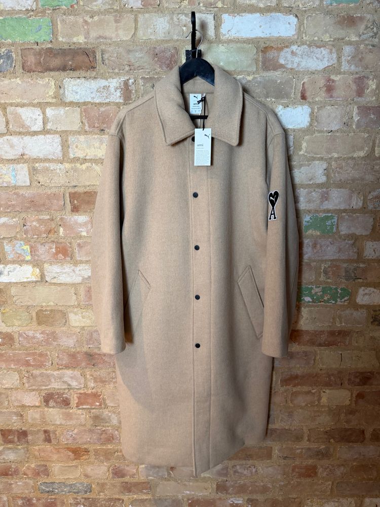 Ami x Puma Beige Over Coat BNWT Large £350 rrp 
