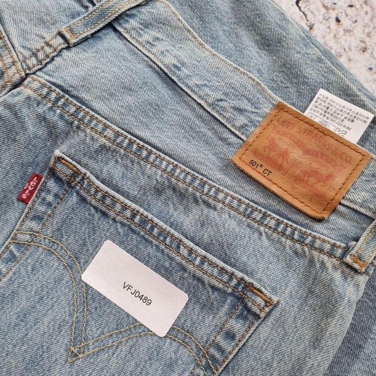 LEVI'S 501 CT JEANS DENIM STRAIGHT LEG - Size W36 L30 - Light Blue 2