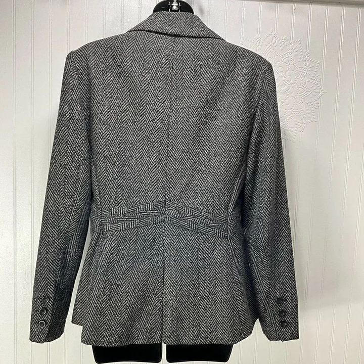 Grey Herringbone Blazer Jacket image 2