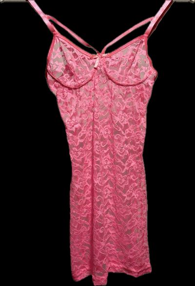 thrifted Pink Lace Slip Dress
