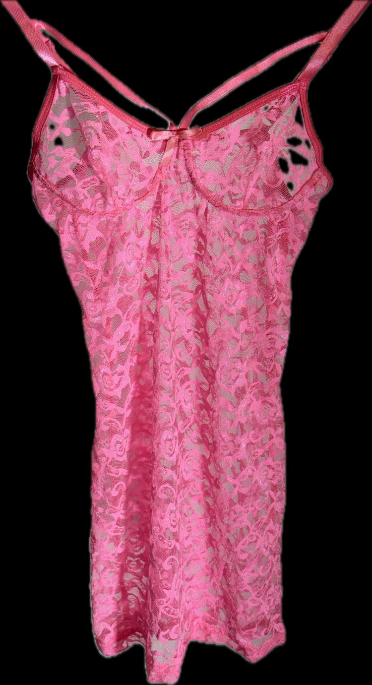 thrifted Pink Lace Slip Dress imagen 2