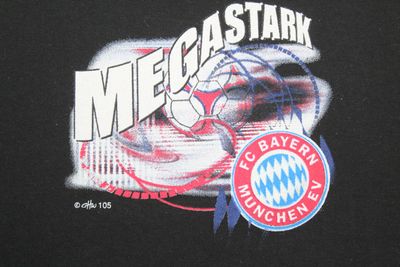 VINTAGE BAYERN MUNICH 1998 MEGA STARK GRAPHIC FOOTBALL T-SHIRT MEDIUM 2