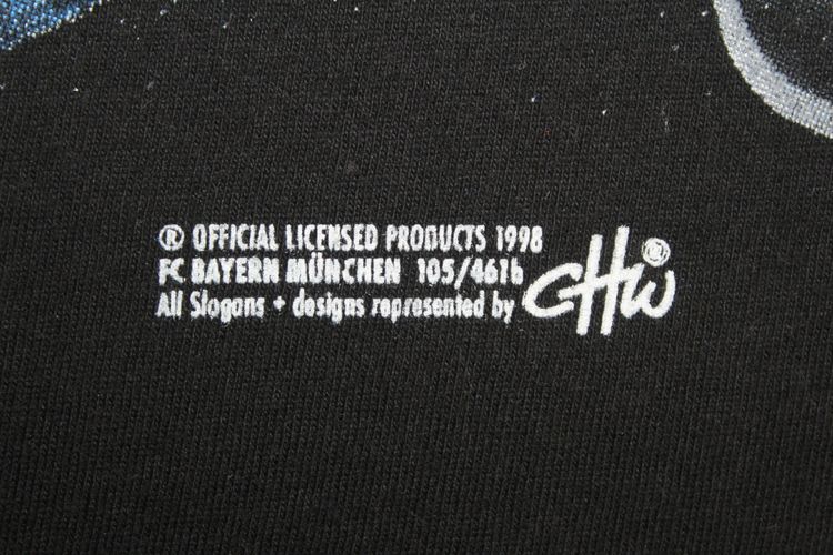 VINTAGE BAYERN MUNICH 1998 MEGA STARK GRAPHIC FOOTBALL T-SHIRT MEDIUM 6