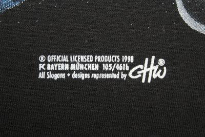 VINTAGE BAYERN MUNICH 1998 MEGA STARK GRAPHIC FOOTBALL T-SHIRT MEDIUM 6