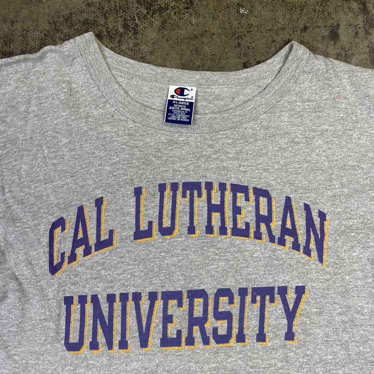 Champion T-Shirt College Vintage 90s USA Sports Tee, Grey, Mens XL 2