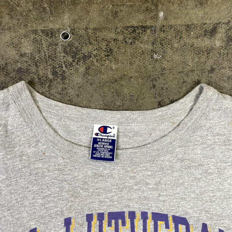 Champion T-Shirt College Vintage 90s USA Sports Tee, Grey, Mens XL 6
