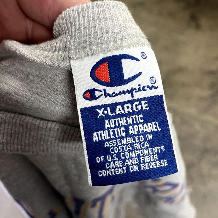 Champion T-Shirt College Vintage 90s USA Sports Tee, Grey, Mens XL 7