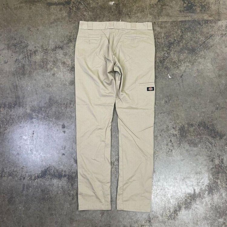 Dickies Trousers Skinny Straight Carpenter Workwear Canvas Pants Beige, Mens 35 2