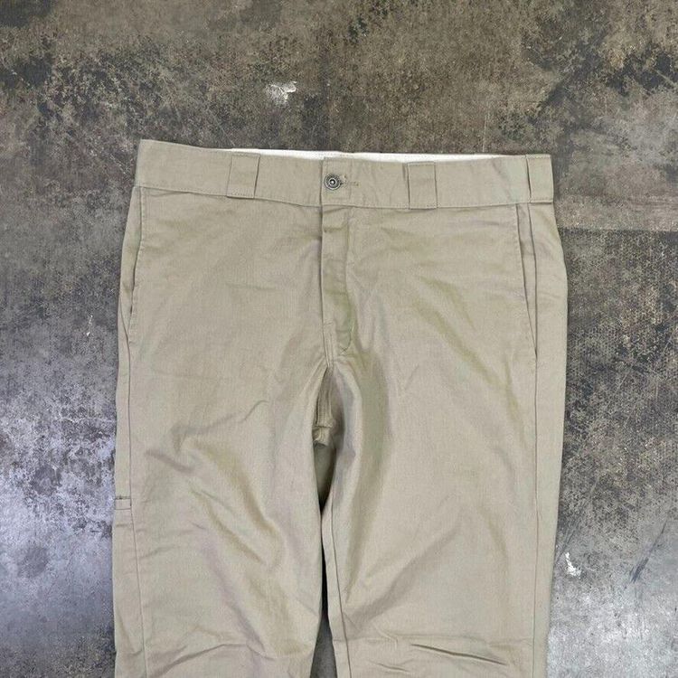 Dickies Trousers Skinny Straight Carpenter Workwear Canvas Pants Beige, Mens 35 3