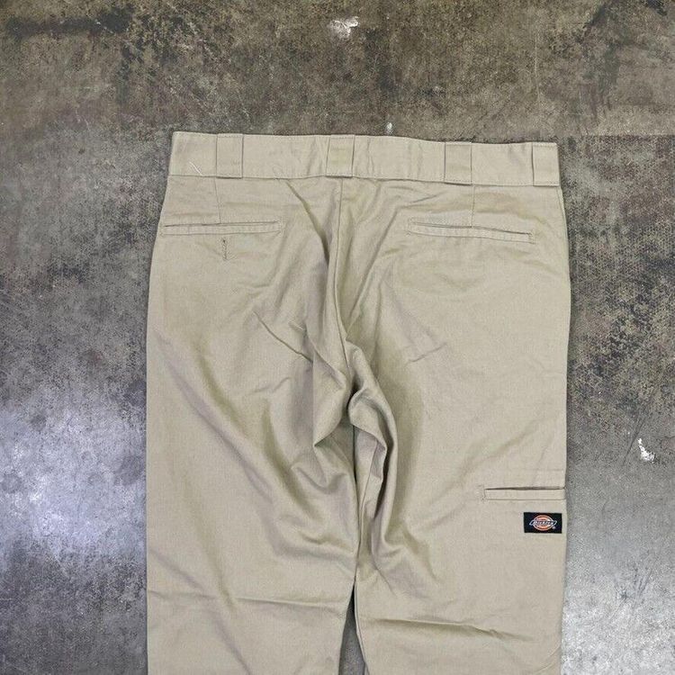 Dickies Trousers Skinny Straight Carpenter Workwear Canvas Pants Beige, Mens 35 5