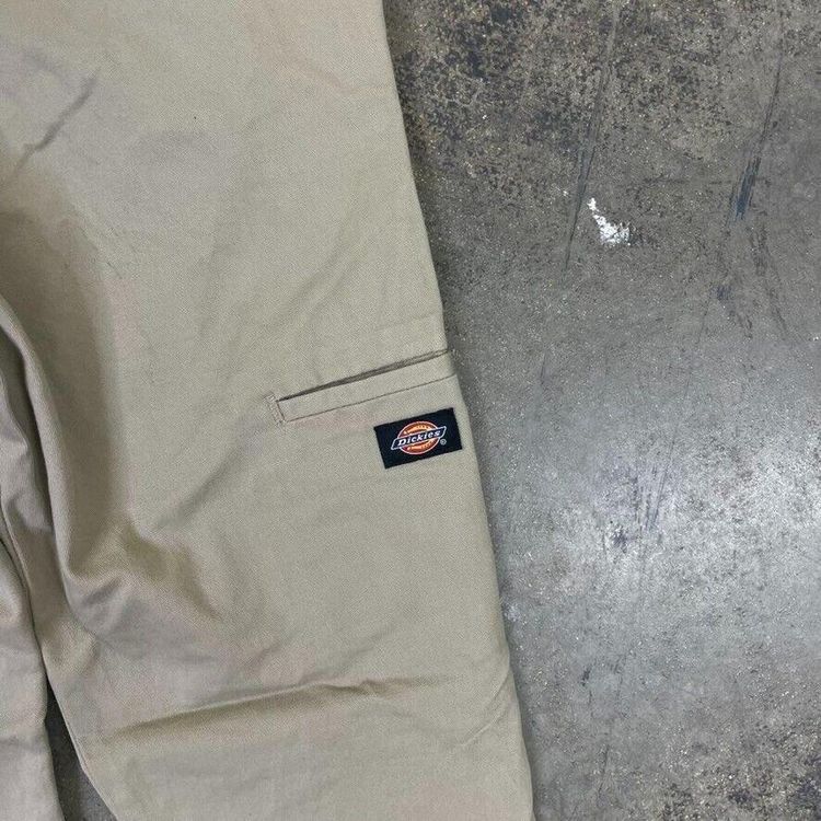 Dickies Trousers Skinny Straight Carpenter Workwear Canvas Pants Beige, Mens 35 6