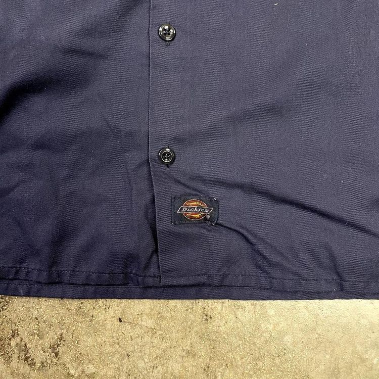 Dickies Shirt Button Up Vintage Western Workwear Top, Navy Blue, Mens Medium 6