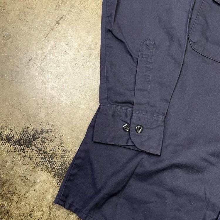 Dickies Shirt Button Up Vintage Western Workwear Top, Navy Blue, Mens Medium 8