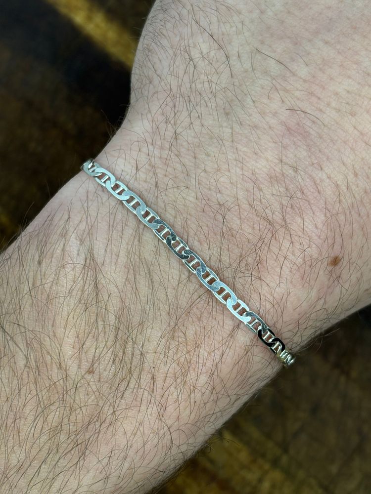 Sterling Silver Wave Link Bracelet