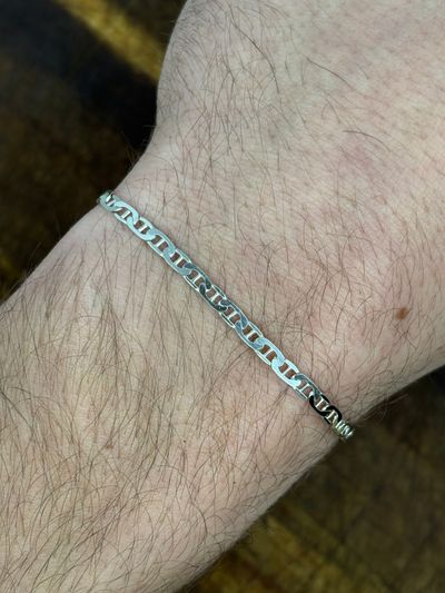 Sterling Silver Wave Link Bracelet