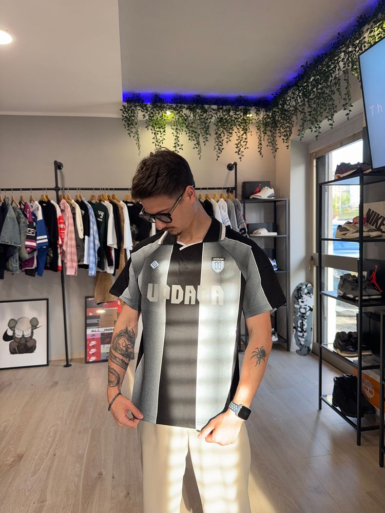 Black And Grey Striped Sports Jersey
