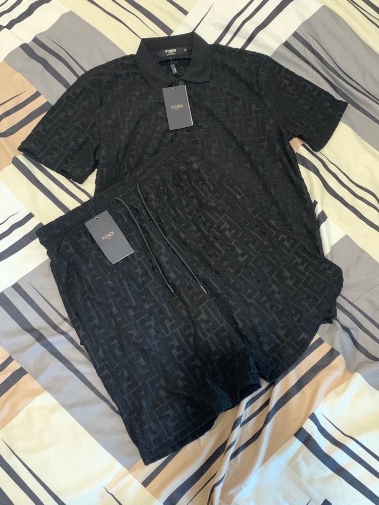 Fendi Fendi Black Polo Shirt And Shorts Set product image