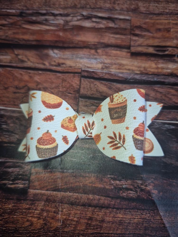 pumpkin pie medium hair bow