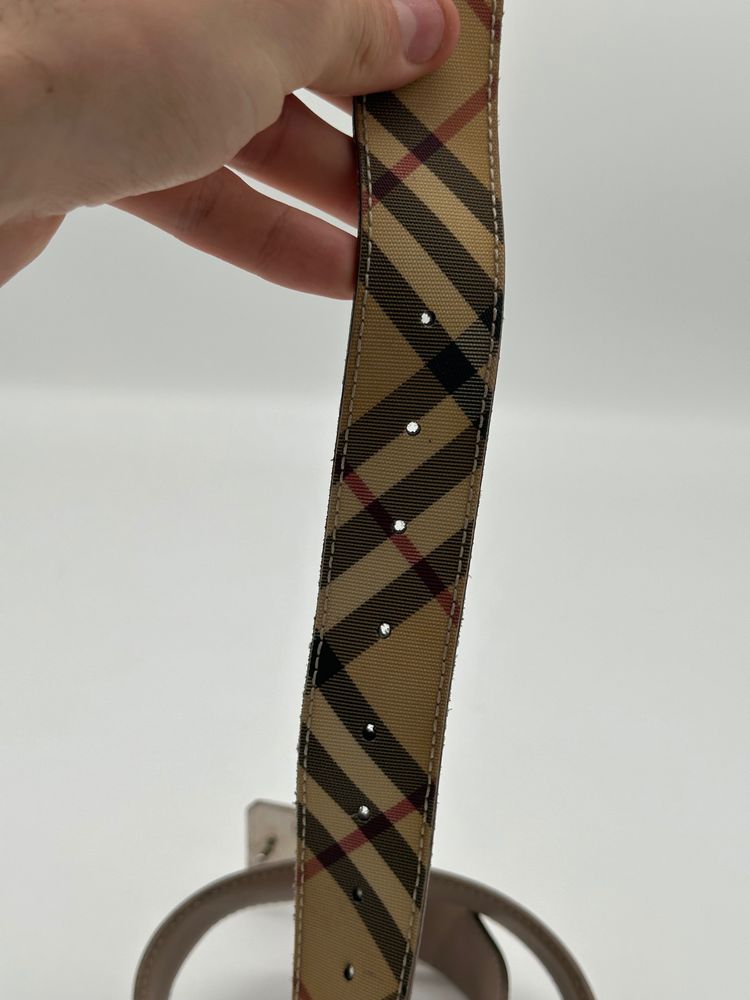 Burberry Check Pattern Belt With Metal Buckle image 6