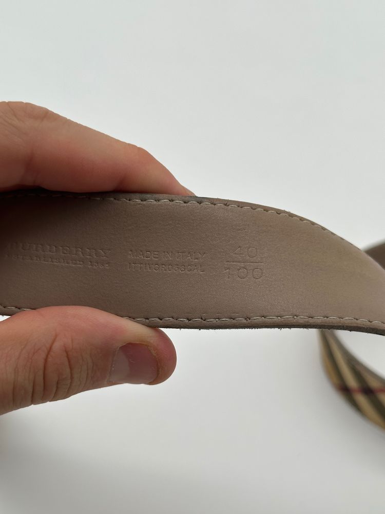 Burberry Check Pattern Belt With Metal Buckle image 9