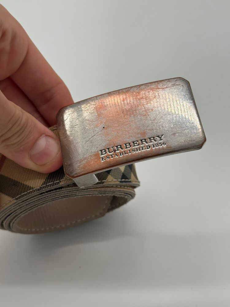Burberry Check Pattern Belt With Metal Buckle image 10