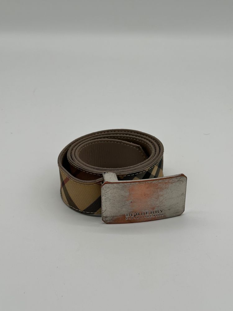 Burberry Check Pattern Belt With Metal Buckle image 1
