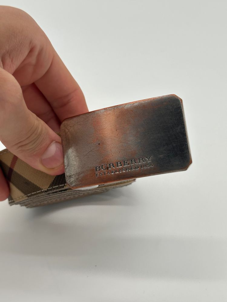 Burberry Check Pattern Belt With Metal Buckle image 2