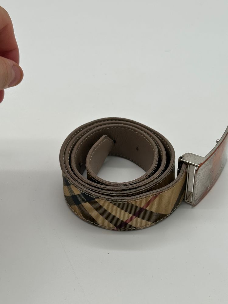 Burberry Check Pattern Belt With Metal Buckle image 3