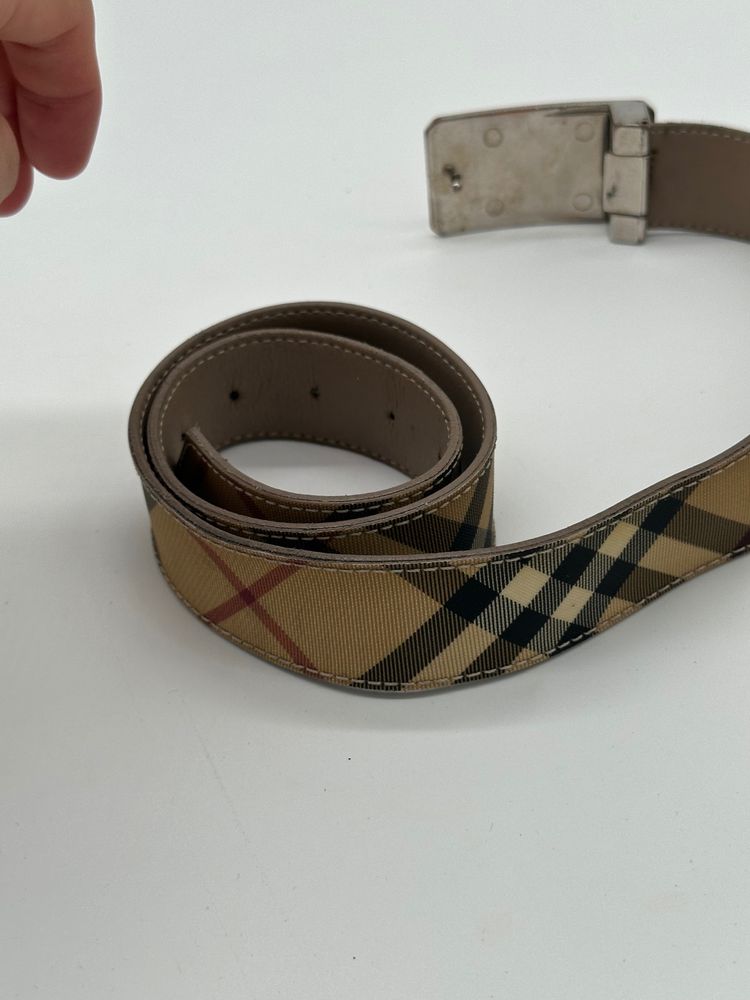 Burberry Check Pattern Belt With Metal Buckle image 5
