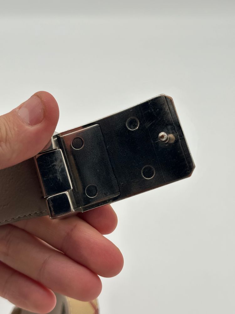 Burberry Check Pattern Belt With Metal Buckle image 4