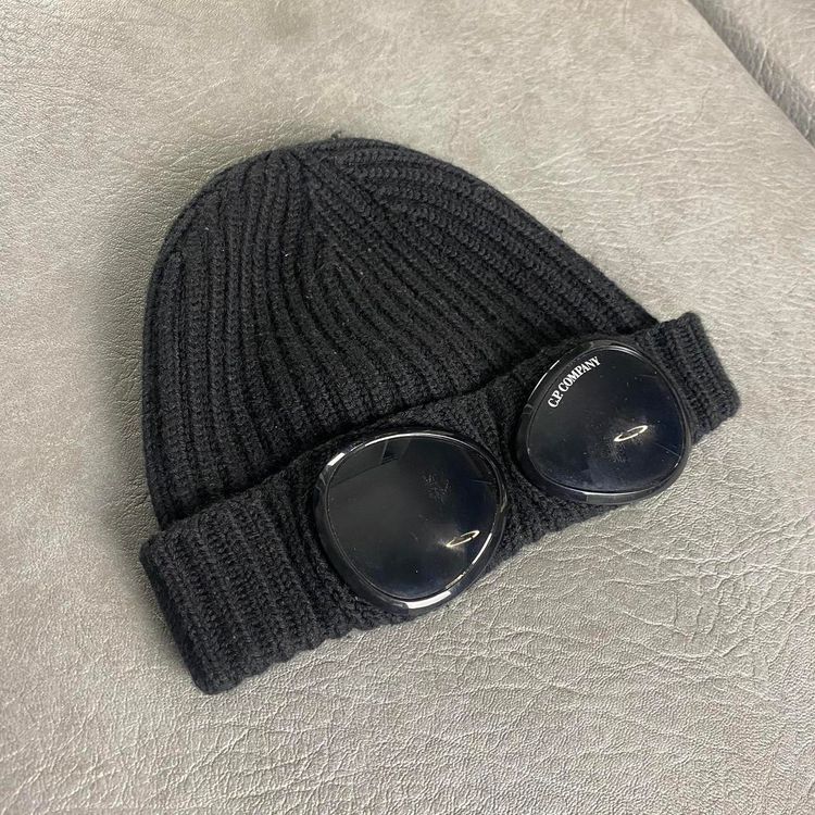 C.P. Company Black Goggle beanie
