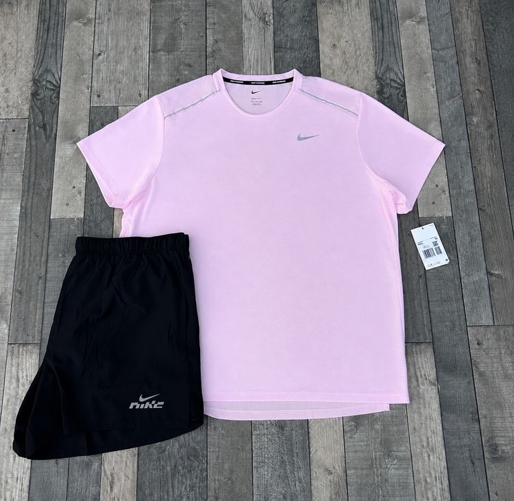 Nike Dri-Fit 1.0 Miler T-shirt & Short Set - ‘Pink Foam’ - Size 2XL