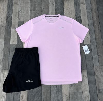 Nike Dri-Fit 1.0 Miler T-shirt & Short Set - ‘Pink Foam’ - Size 2XL