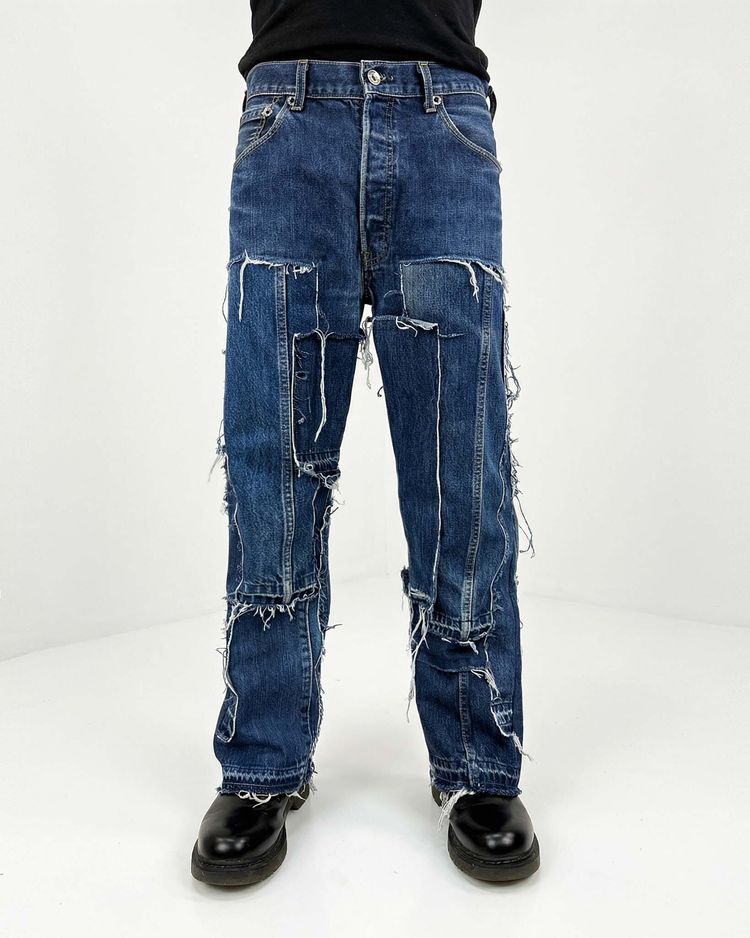Jeans Paneled dark blue obraz 4