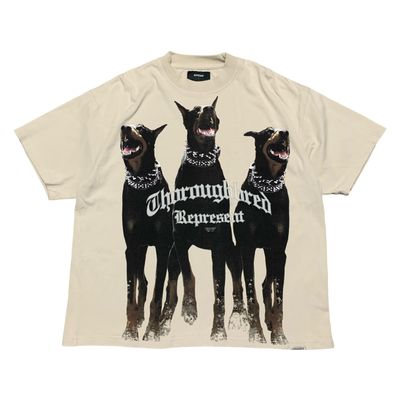 Represent Large Thoroughbred Dog Vintage White Tee