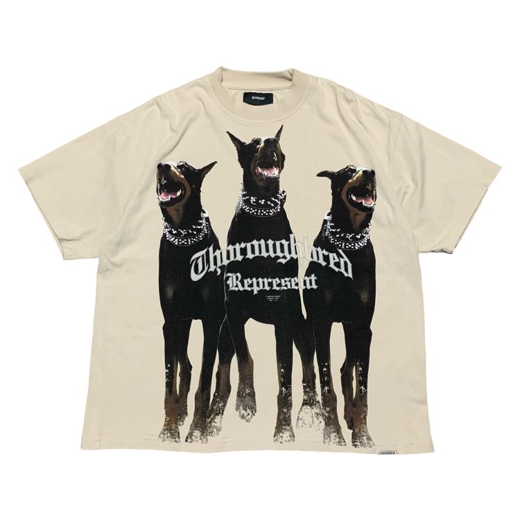 Represent Large Thoroughbred Dog Vintage White Tee