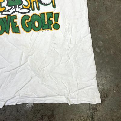 Golf USA Graphic T-Shirt Vintage 90s Single Stitch Tee, White Mens Large 7